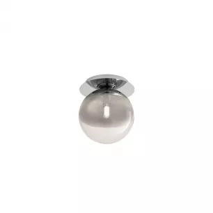 BERRY - mennyezeti lámpa, fémszerkezet, króm fúvott füst színű üveggel; 1xG9; átm:15cm - Redo-01-2277