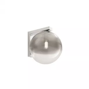BERRY - Beltéri fali lámpa, króm fémszerkezet, füst színű fúvott üveg; 1xE27; átm:18cm - Redo-01-2303