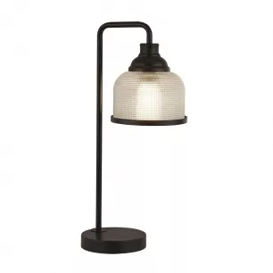 HIGHWORTH asztali lámpa, fekete fémszerkezet, üveg búra, 1xE27 - Searchlight-EU1351-1BK