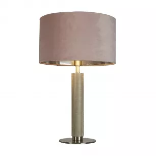 LONDON asztali lámpa, szatén ezüst és rózsaszín bársony,1xE27 - Searchlight-EU65721PI
