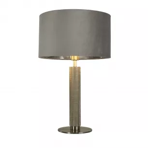 LONDON asztali lámpa, szatén ezüst és szürke bársony,1xE27 - Searchlight-EU65721GY