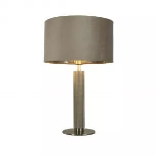 LONDON asztali lámpa, szatén ezüst és taupe bársony,1xE27 - Searchlight-EU65721TA