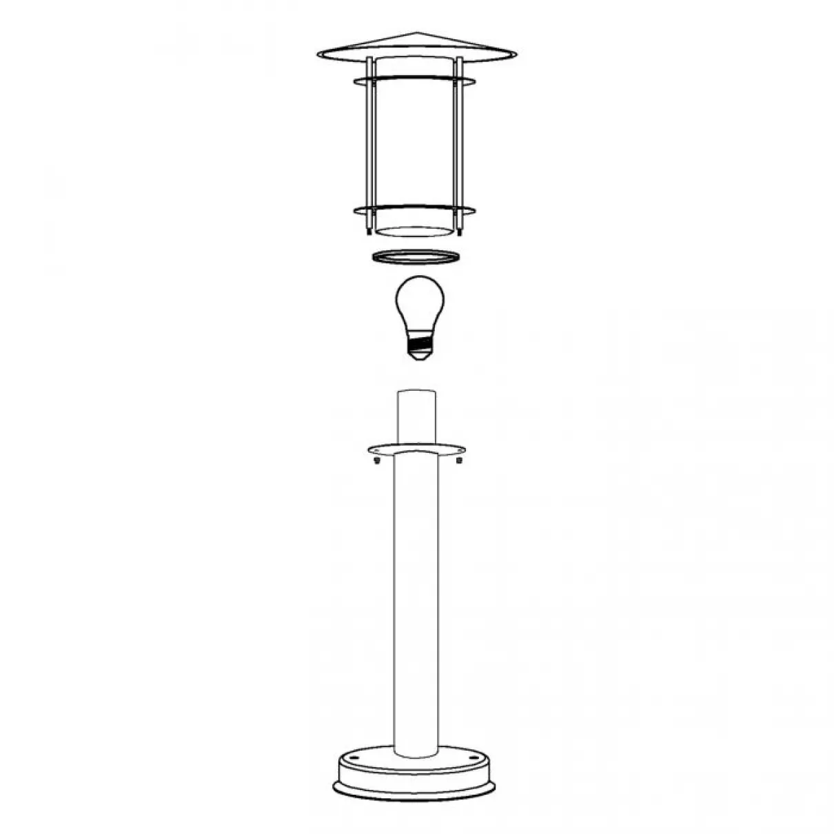 Lisio - Kültéri álló lámpa, 100 cm, nemesacél - EGLO-30188