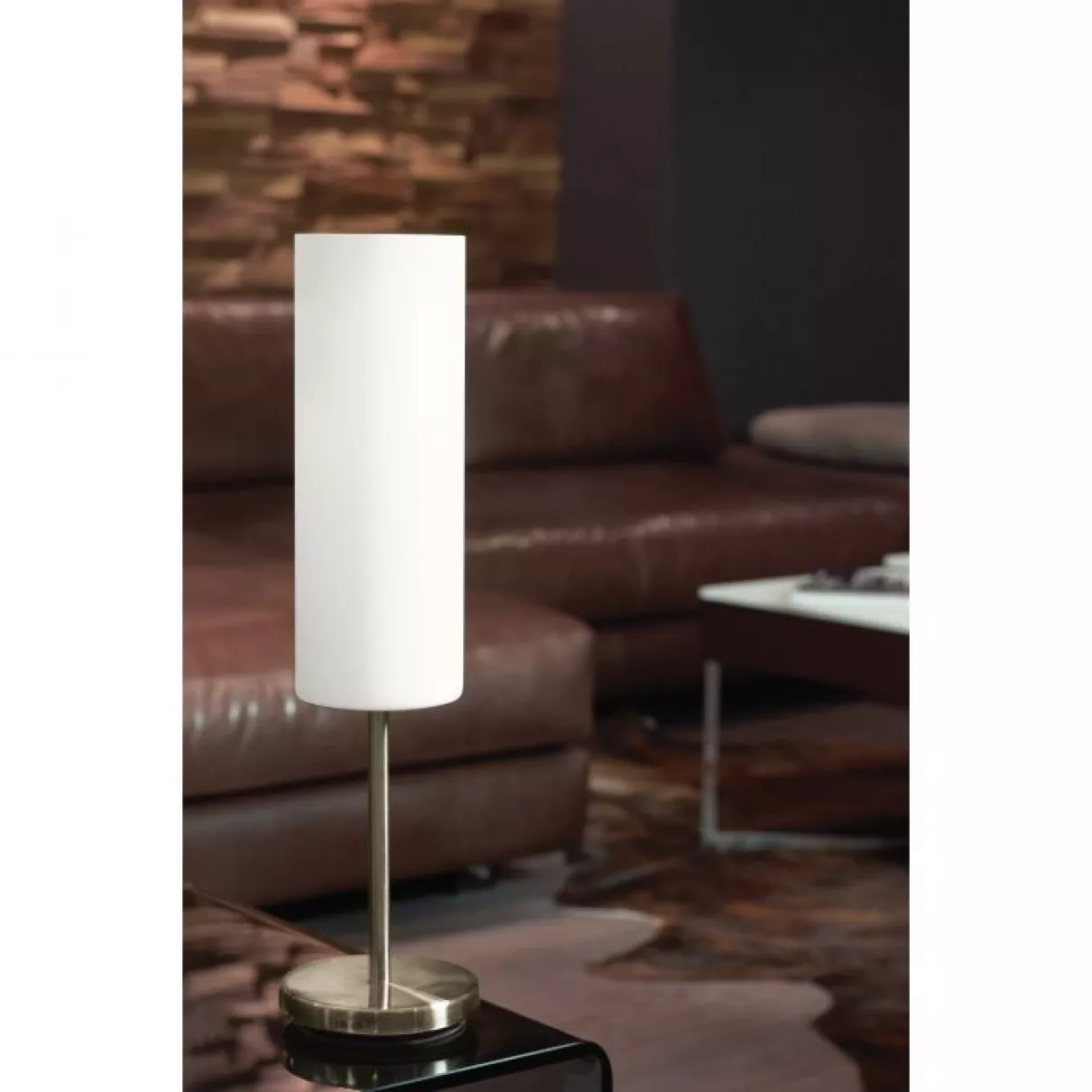 Troy 3 - Asztali lámpa, matt nikkel fehér, 1xE27 - EGLO-85981