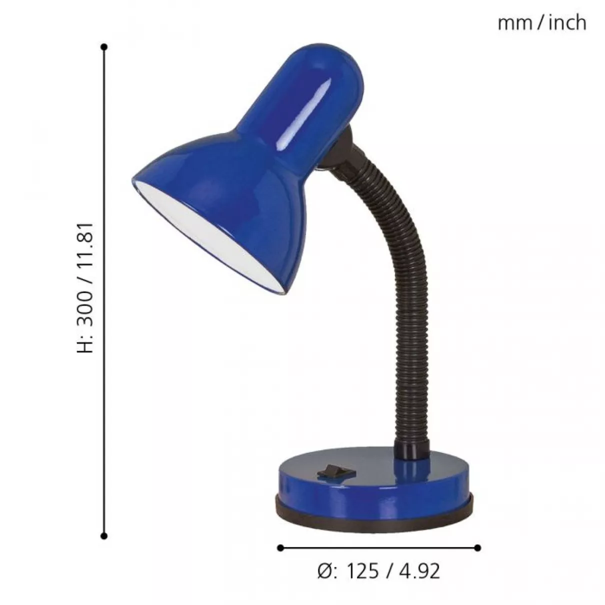 Basic - Írósztali lámpa 1x60W E27 hajlítható mag:30cm kék - EGLO-9232