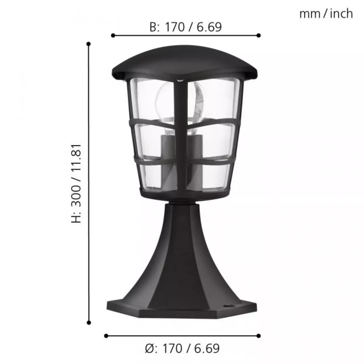 Aloria - Kültéri állólámpa, fekete, 30 cm - EGLO-93099