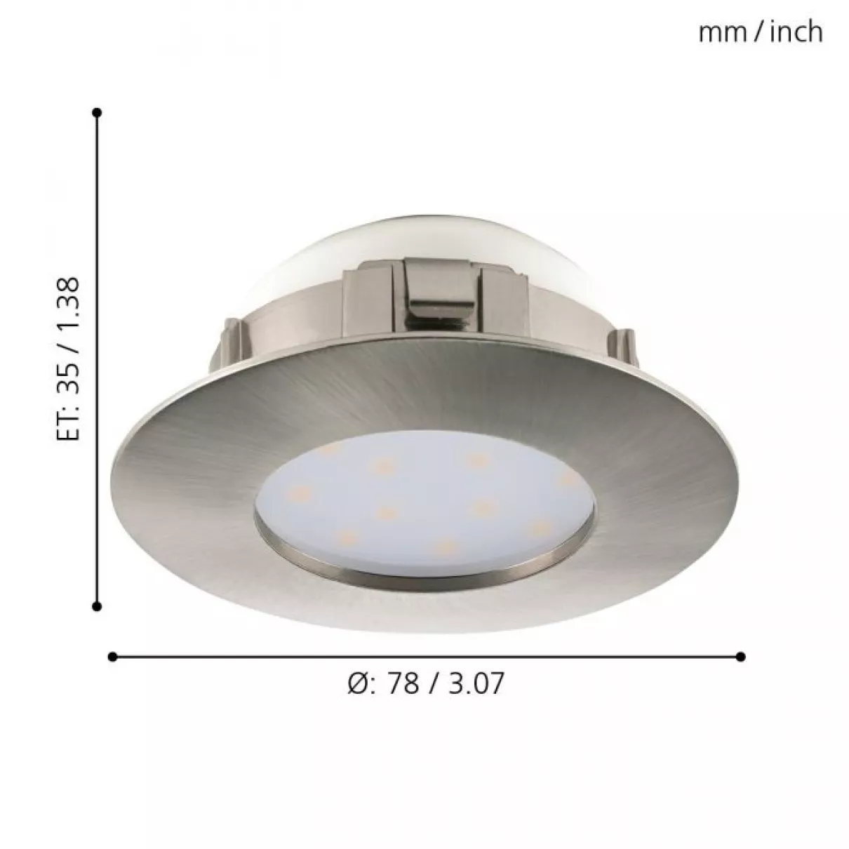 EGLO - PINEDA LED IP44 süllyesztett lámpa; átm:7,8cm - Eglo-95819