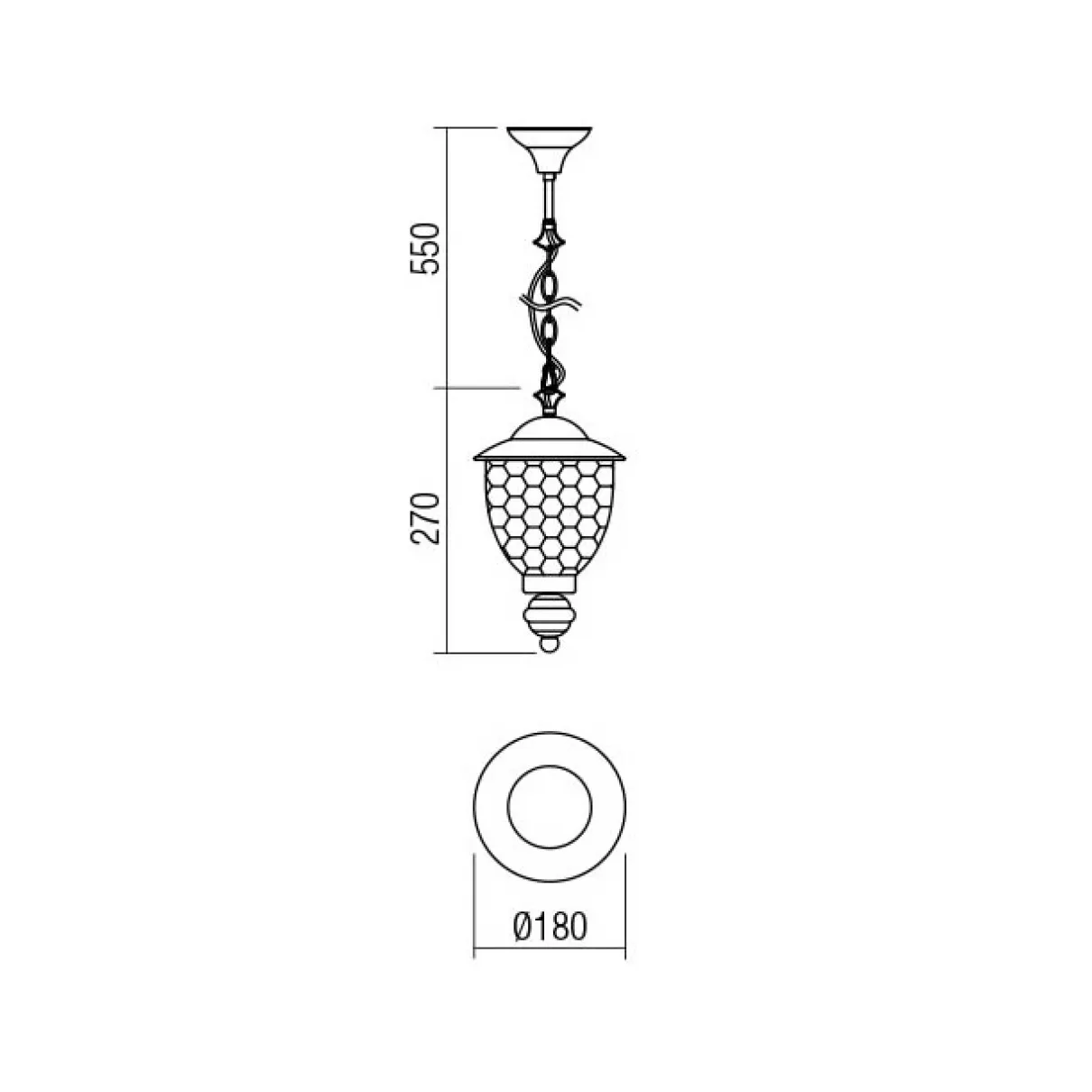 Matera - kültéri függeszték lámpa IP33; E27 - Smarter-9632