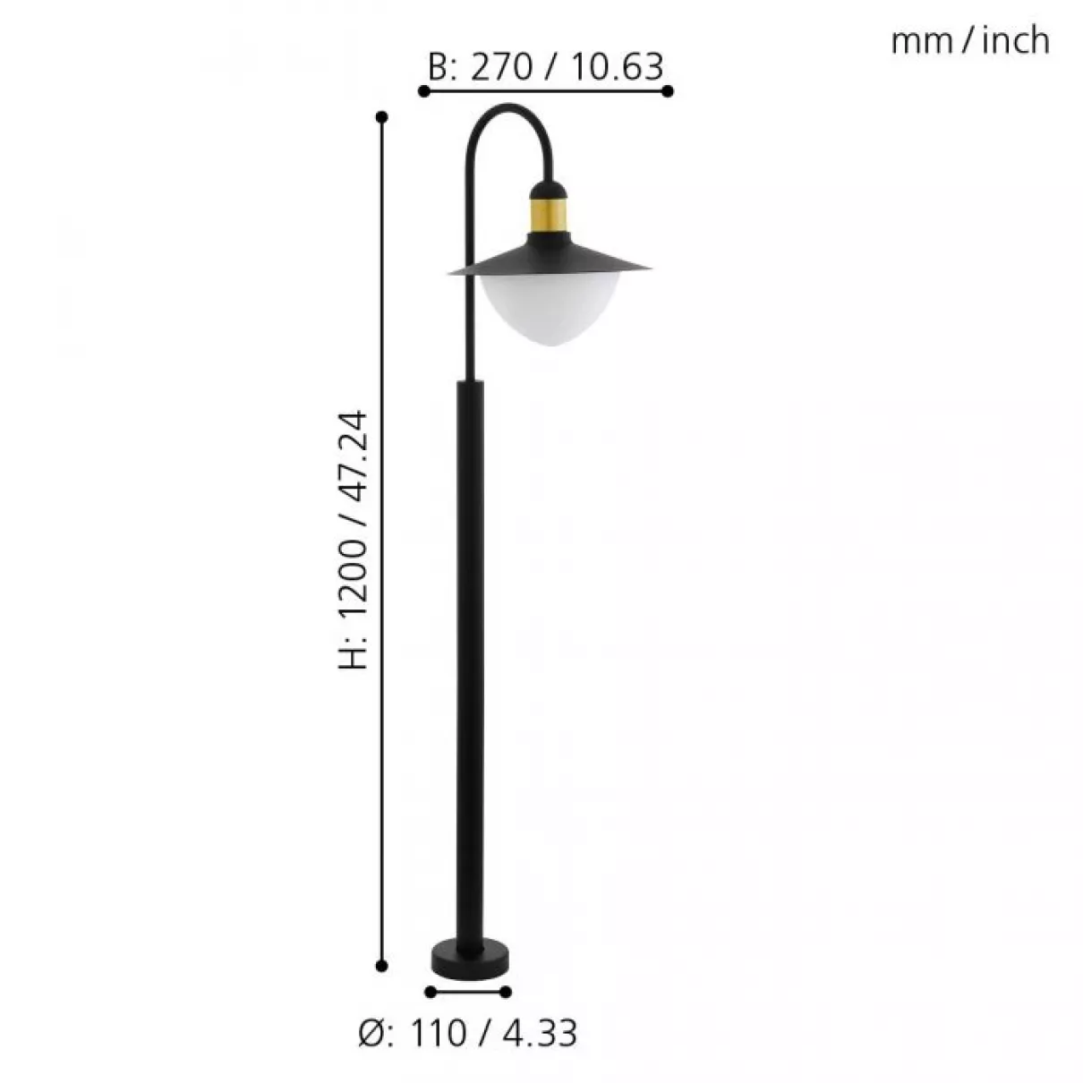 Sirmione - Kültéri kerti állólámpa IP44, 120 cm, E27 - Eglo-97287