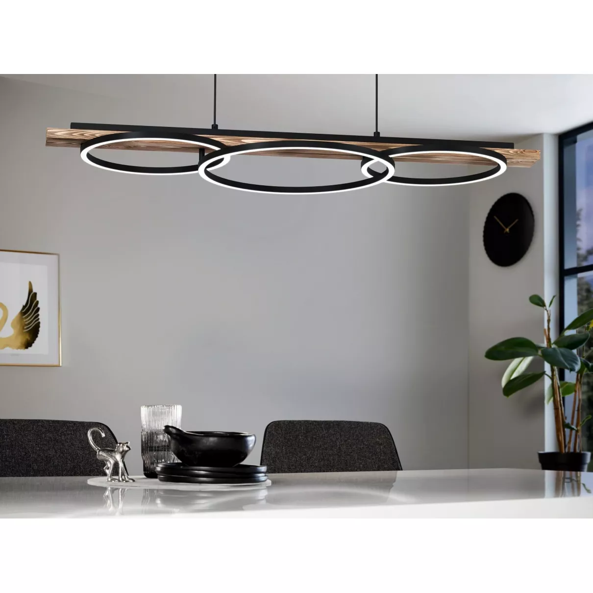 BOYAL - Ipari stílusú LED függeszték lámpa; fekete rusztikus barna; 5850lm - Eglo-99624