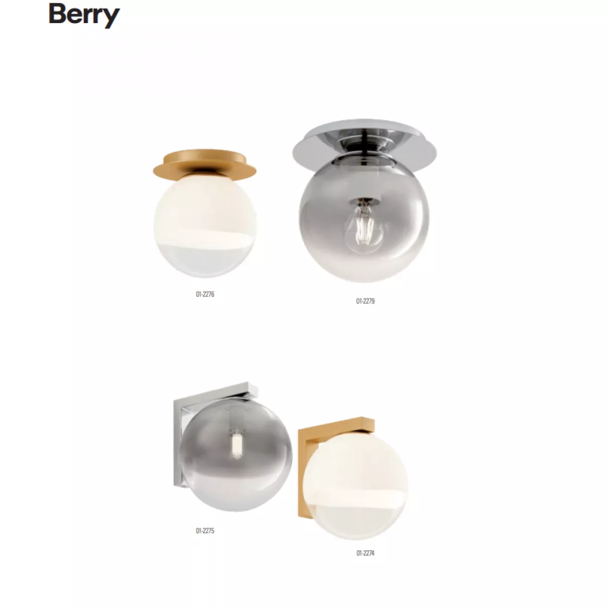 BERRY - mennyezeti lámpa, fémszerkezet, króm fúvott füst színű üveggel; 1xE27; átm:20cm - Redo-01-2279