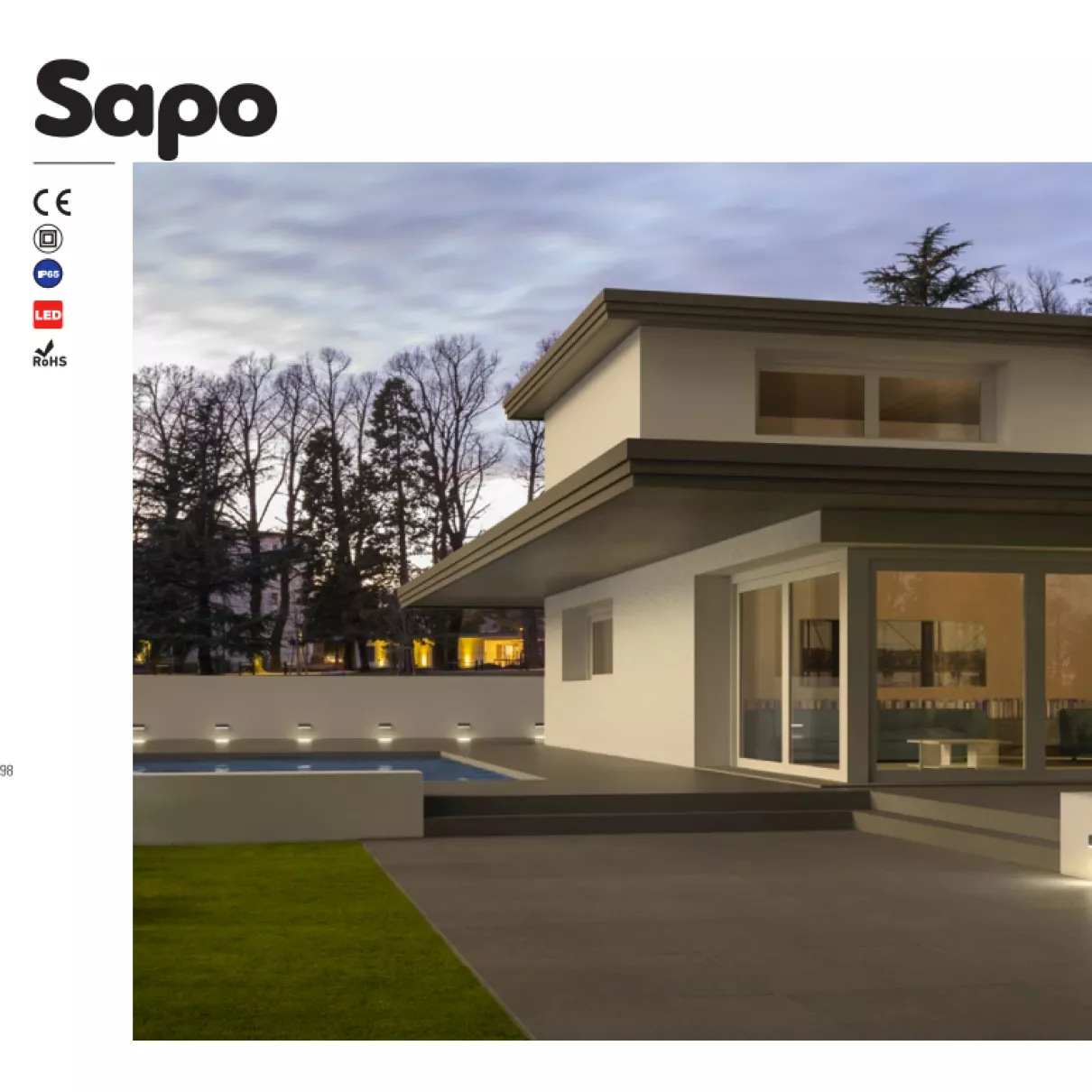 SAPO - Kültéri LED fali és lépcső világító, 270lm - Redo-90070