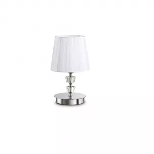 PEGASO asztali lámpa, króm, fehér ernyő E14 1x40W; m:30cm -  IDL-59266
