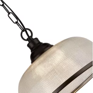 HIGHWORTH 1 izzós függeszték lámpa, fekete fémszerkezet, üveg búra, 1xE27 - Searchlight-1682BK