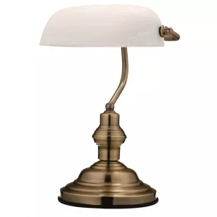 ANTIQUE - bank asztali lámpa, fém, üveg - Globo-2492