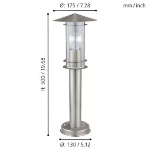 Lisio - Kültéri álló lámpa, 50 cm - EGLO-30187