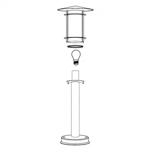 Lisio - Kültéri álló lámpa, 100 cm, nemesacél - EGLO-30188