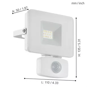 Faedo 3 - LED mozgásérzékelős reflektor, fényszóró IP44 - Eglo-33156
