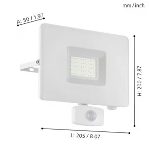 Faedo 3 - LED mozgásérzékelős reflektor, fényszóró IP44 - Eglo-33159