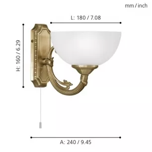 Savoy - Fali lámpa, húzókapcsolós bronz, 1xE14 - EGLO-82751