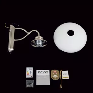 LANDHAUS fali lámpa, húzókapcsolóval, 1xE27 - ORI-WA 2-835/1 szatén/412 opál/szatén