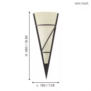 Pascal 1 - Fali  lámpa E14 1x60W mag:48cm antik barna - EGLO-87793