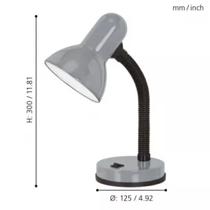 BASIC 1 - íróasztali lámpa - ezüst, 1xE27 - EGLO 90977