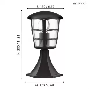 Aloria - Kültéri állólámpa, fekete, 30 cm - EGLO-93099