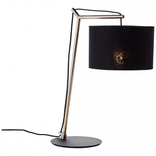ANNICE asztali lámpa 52cm fekete/szálcsiszolt sárgaréz, E14 1x40W -  Brilliant-94604/78