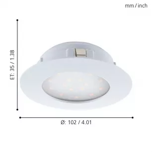 Pineda - Led IP44 süllyeszthető lámpa, átm:10,2cm - Eglo-95887