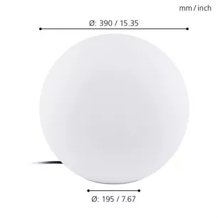 MONTEROLO IP65 kültéri gömb alakú állólámpa E27, átm. 39cm - Eglo-98102