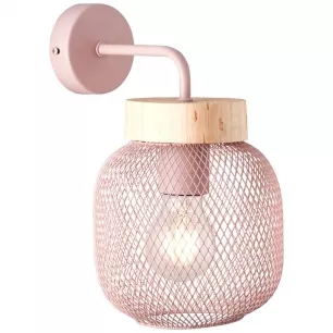 GIADA fali lámpa, világos rózsaszín/fa, E27 1x60W -  Brilliant-99107/04