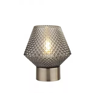AVIA asztali lámpa, króm talp, füst üveg, 1xE27 - Searchlight-EU60754SM