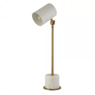 BEAM asztali lámpa, fehér márvány talp, fehér fém búra, 1xE27 - Searchlight-EU60108WH