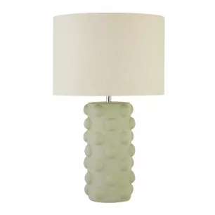 BOBBLE asztali lámpa, zsálya színű talp, krém ernyő, 1xE14 - Searchlight-EU60194