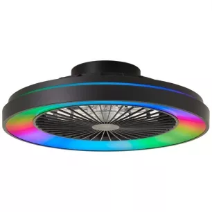 MAZZARO LED mennyezeti lámpa 49cm ventilátorral fekete, távirányítós -  Brilliant-G93854/06