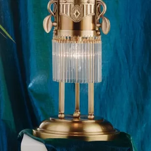 ADELE asztali lámpa, antik sárgaréz, opál búra, 2xE14 - ORI-LA 4-1057/2 alt-MS/339 opal sm