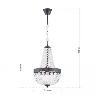 ARILA kristály függeszték lámpa, 1xE27, átm:26cm - ORI-HL 6-1551/1 Antik/Kristály