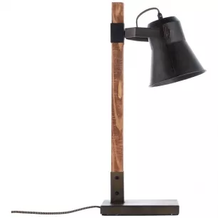 PLOW - Íróasztali lámpa; fém és fa - Brilliant-82149/46