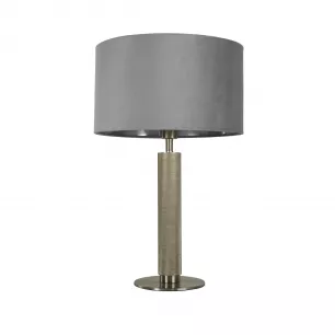 LONDON asztali lámpa, szatén ezüst és szürke bársony,1xE27 - Searchlight-EU65721GY