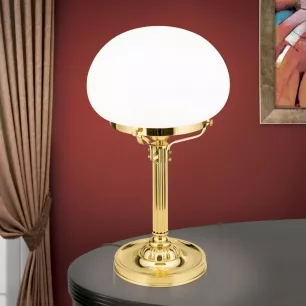 Bécsi Nosztalgia  asztali lámpa, fényes sárgaréz, opál matt üveggel, H51cm - ORI-LA 4-478 MS/329 opal matt