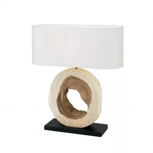 NATHAN asztali lámpa, natúr fa, fehér szövet búrával - ORI-LA 4-1215/1 dekor (1xE27)
