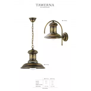 TAWERNA - függeszték lámpa, patinás réz színű, E27, 1x60W - JUP 403 TA 1