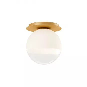 BERRY - mennyezeti lámpa, fémszerkezet, matt arany, fúvott opál üveggel. 1xE27; átm:20cm - Redo-01-2278